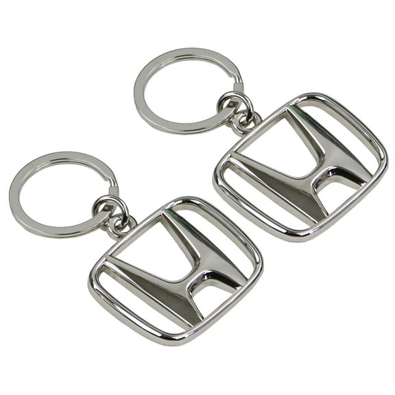 Hillman Group Honda"H" Emblem Chrome Metal Key Chain, 2-Pack