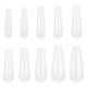 thumbnail image 1 of Frcolor 500 uñas postizas largas tipo ataúd, cobertura total, uñas postizas naturales tipo bailarina, ABS, 10 tamaños (blanco), 1 of 5
