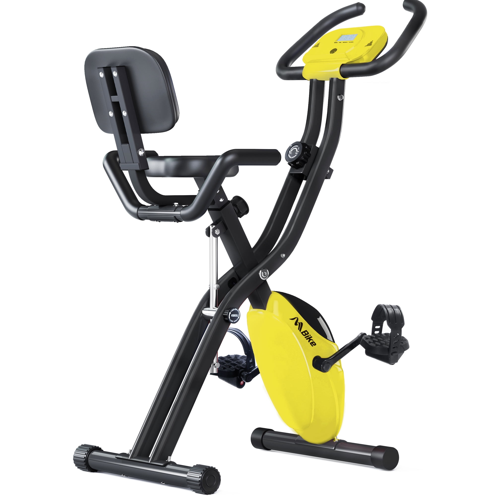 Exercise Bikes for Home, Folding Exercise Bike with Arm Bands, Heart