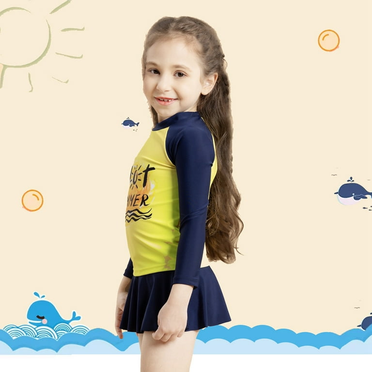 GYRATEDREAM Girls Rash Guard Two Pieces Long Sleeve Swimsuit GYRATEDREAM Girls Rash Guard Two Pieces Long Sleeve Swimsuit