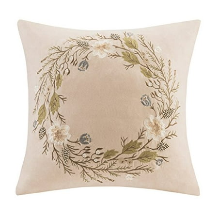 UPC 675716559755 product image for Home Essence Wreath Embroidered Square Pillow | upcitemdb.com