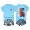 thumbnail image 2 of WTXUE Graphic Tees for women Casual Printing Short Sleeves ROUND Neck Loose T Shirt Blouse Tops Red White and Blue Shirts, light blue tops for women 3X-Large, 2 of 4