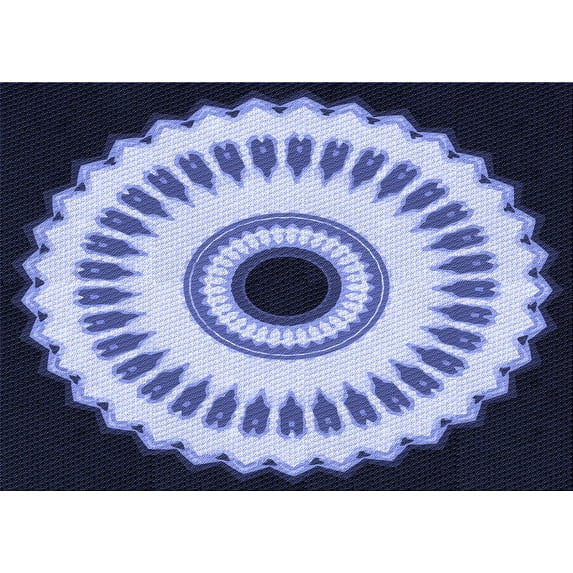 Ahgly Company Indoor Rectangle Patterned Lapis Blue Area Rugs, 8' x 10'