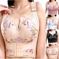 thumbnail image 2 of Fengactive Full Coverage Push Up Bra for Women Lace Plus Size Corset Top Padded Bra Tummy Front Closure Bralette, 2 of 7