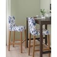 thumbnail image 2 of White Blue Spring Floral Bar Stool Covers Set of 4, Summer Botanical Hummingbird Stretch Washable Bar Chair Covers with Backs, Removable Pub Counter Height Chair Cover for Kitchen Dining Room Cafe, 2 of 7