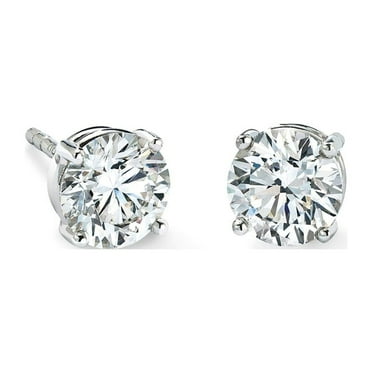 Paris Jewelry 14K White Gold 1/2 Ct Round Diamond Stud Earrings Jewelry Gift for Women