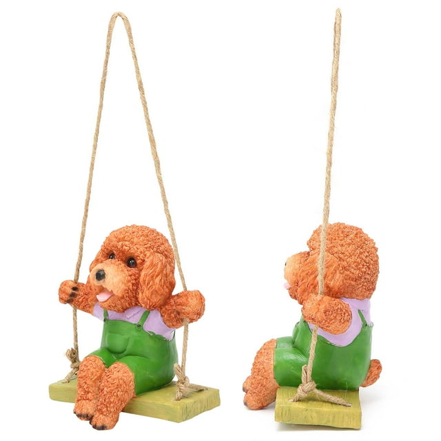 Landscape Decoration,Swing Animal Hanging Teddy Garden Sculptures Outdoor Decoration Meticulously Designed