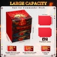 thumbnail image 2 of Étui en Cuir pour Cartes Compatible avec Cartes MTG, Contient 120+ Cartes à Échanger, Boîte de Rangement à Aimant Fort avec 2 Séparateurs Compatible avec TCG CCG (Rouge, Flamme Verticale), 2 of 6