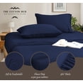 thumbnail image 3 of 100% Pima Cotton Queen Size 4-PCs Sheet Set (Solid, Navy Blue) Fits 27-30â€ Deep Pocket, 600 Series Sateen Weave, 3 of 5