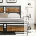 thumbnail image 5 of Metal Platform Bed,Queen Size Platform Bed Frame with Wood Headboard & Footboard,Heavy Duty Platform Bed with Metal Slat Support and Underbed Storage for Bedroom,No Box Spring Needed,Antique brown, 5 of 7