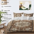thumbnail image 4 of Brown Boho Bedding 3 Piece Duvet Cover Set Full Size, Retro Western Rustic Ethnic Tribal Patterns Soft Microfiber Comforter Cover with Zipper Closure & Pillowcases, FadeResistant Quilt Cover, 4 of 9