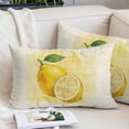 thumbnail image 2 of Lemon Pillow Covers 12"x20", Yellow Summer Botanical Watercolor Modern Art Soft Brushed Microfiber Breathable Throw Pillow Covers, Decorative Pillowcase with Zipper for Couch Sofa Bedroom Living Room, 2 of 9
