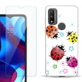 thumbnail image 1 of Slim-Fit Gel TPU Phone Case for Motorola Moto G Pure, with Tempered Glass Screen Protector, by OneToughShield ® - Ladybug, 1 of 3
