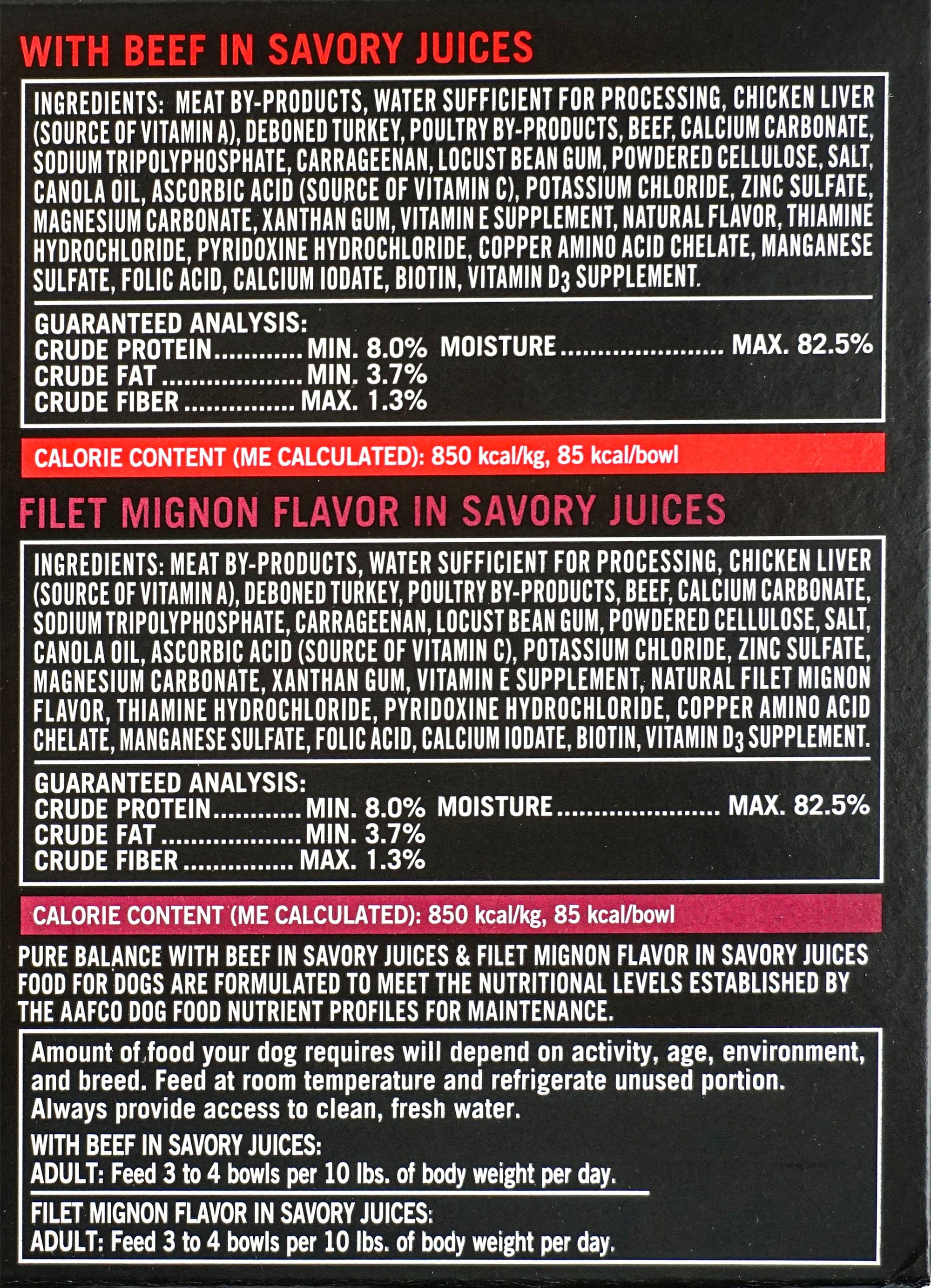 (5 pack) Pure Balance Grain Free With Beef and Filet Mignon Flavor in Savory Juices Wet Dog Food Variety Pack, 3.5 oz, 12 Count