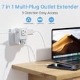 thumbnail image 3 of QJUHUNG Portable 7-in-1 Multi-Plug Outlet Extender With 3 Wide AC Outlets  2 USB-A Ports And 2 USB-C Ports, 3 of 7