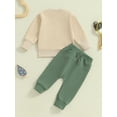 thumbnail image 5 of Jxzom Toddler Baby Boy Fall Winter Clothes Long Sleeve Tractor Letter Print Sweatshirt Tops Solid Pants 6 12 18 Months 2T 3T Cute Outfit Set, 5 of 7