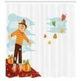 thumbnail image 3 of Ambesonne Autumn Pumpkin Shower Curtain, Scarecrow and Fruits, 69"Wx70"L, Multicolor, 3 of 3