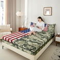 thumbnail image 4 of Castle Fairy Teens Adults Abstract Camouflage Twin Sheet Sets 3pcs,USA Flag Twin Fitted Sheet Microfiber,Retro Vintage Breathable Flat Sheet,Super Cozy Room Decor, 4 of 7