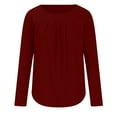 thumbnail image 4 of Annhoo Fall Tops for Women Long Sleeve Loose Pleated Round Neck Dressy Shirts Going out Casual Blouses, 4 of 6