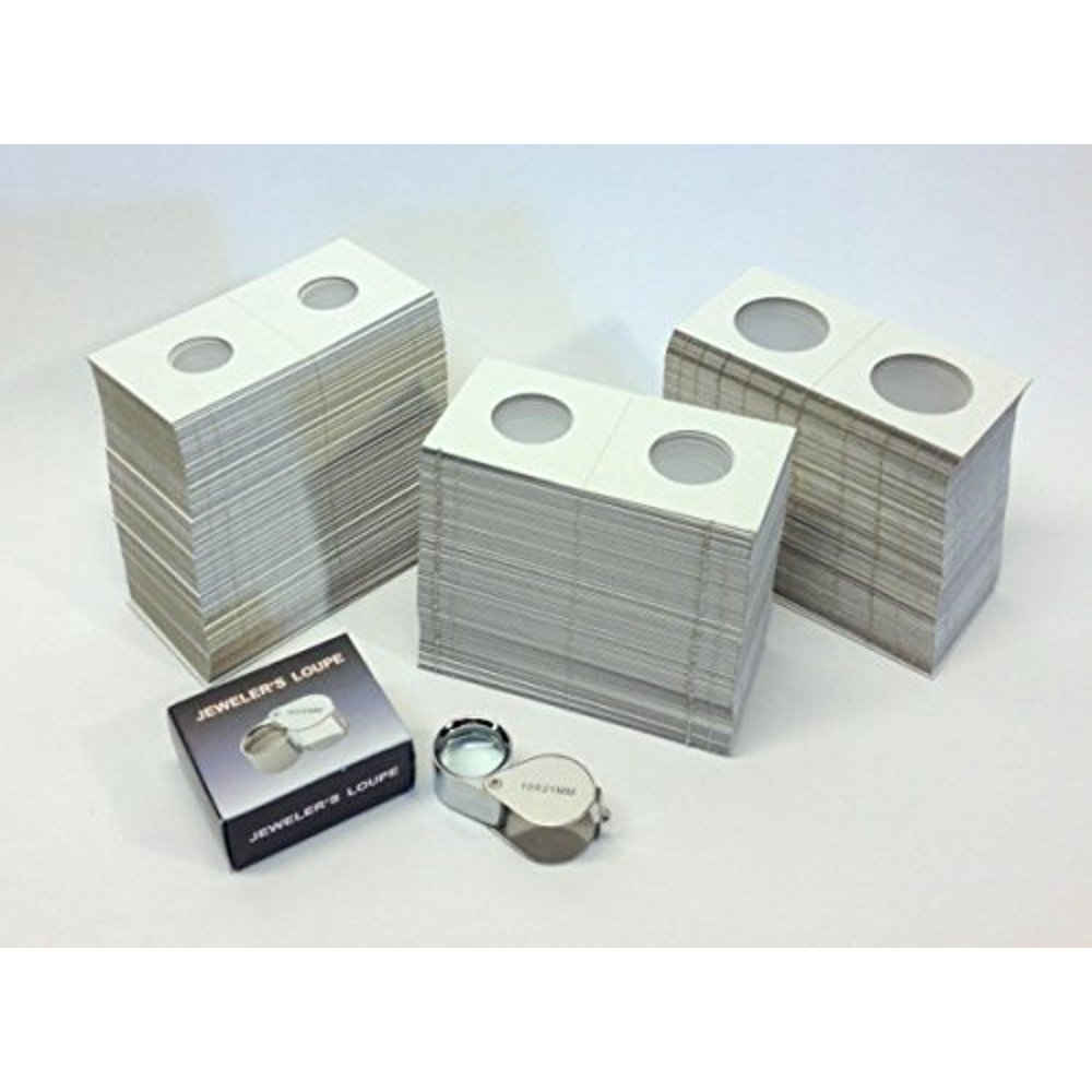 Cardboard Coin Holders (Coin Flips) 300 assorted sizes PLUS 10x21