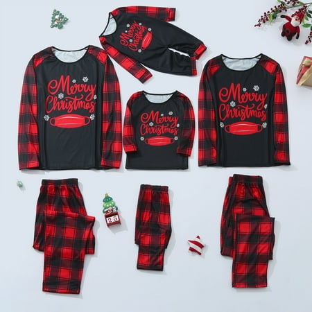 

Christmas Women Mommy Print Blouse Tops And Pants Family Clothes Pajamas