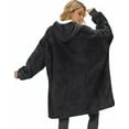 thumbnail image 4 of Fantaslook Wearable Blanket Hoodie for Women and Men, Oversized Sherpa Fleece Blanket Sweatshirt with Sleeves & Pocket, 4 of 8