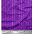 thumbnail image 1 of Soimoi Purple Silk Fabric Buds & Leaves Fabric Prints By Yard 42 Inch Wide, 1 of 3