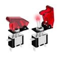 DaierTek 12V Blue LED Illuminated Toggle Switch with Safety Cover Guard 3 Pin ON Off Covered Lighted Toggle Switch Rocker Heavy Duty 20 AMP Compatible Racing Automotive Motorcycle Car RV Truck -2pack…