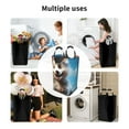 thumbnail image 5 of Pofeuu Blue Sky Cute Wolf Print Laundry Basket, Laundry Hamper, Collapsible Laundry Baskets, Dirty Clothes Hamper, Waterproof with Foam Protected Aluminum Handles, 5 of 5