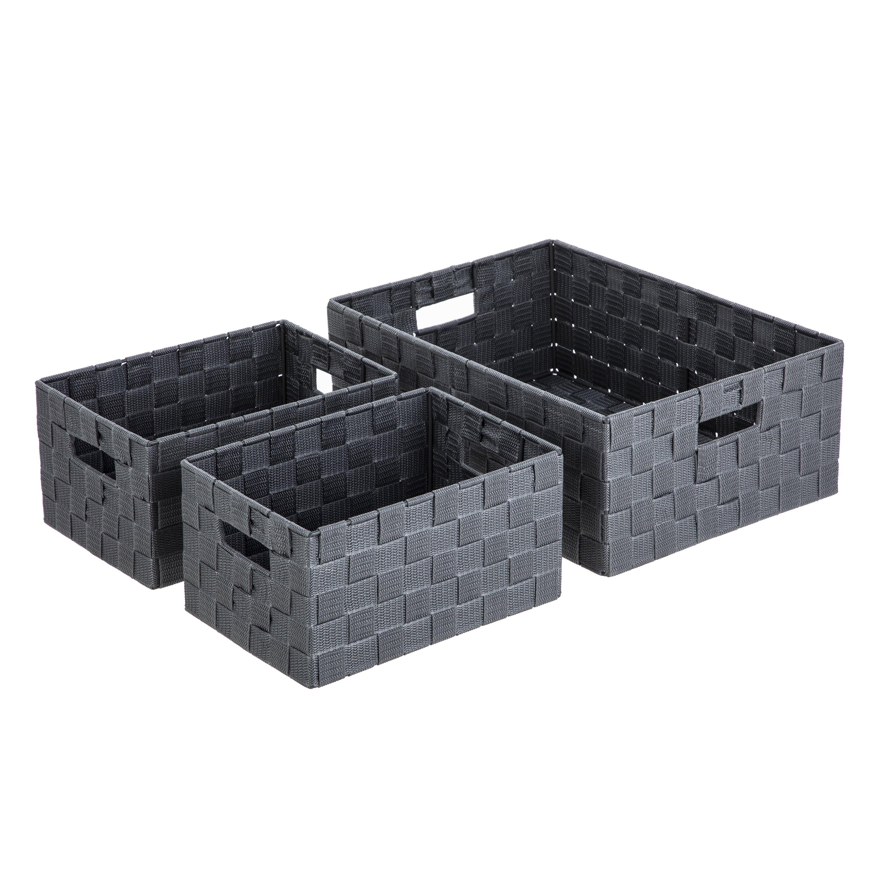 Mainstays 3Piece Gray Nylon Storage Baskets