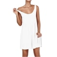 thumbnail image 2 of Viadha Summer Outfits Women's Solid Color U-neck Csual Sleeveless Dress, 2 of 4
