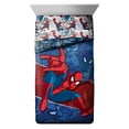 thumbnail image 2 of Spider-Man Marvel Burst Microfiber Polyester Twin Reversible Comforter Blue, 2 of 8