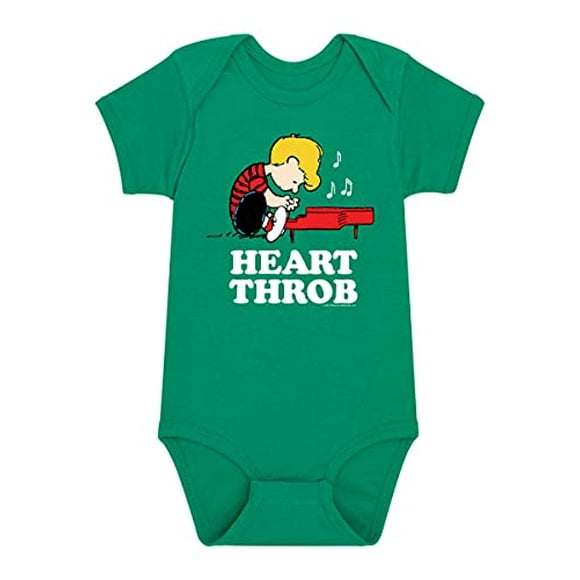 Peanuts - Heart Throb - Infant One Piece - Size Newborn Kelly Green