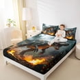 thumbnail image 4 of Feelyou Dinosaur Animal Bed Sheets, Teens Kids Boys Girls King Sheets, 4 Pieces, 4 of 7