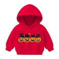thumbnail image 2 of SERTG Kids Halloween Hoodie Sweatshirt with Cute Printed Fashion Soft Comfortable Long Sleeved Top for Children 2-7 Years(Red,6 Years), 2 of 5