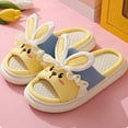 thumbnail image 6 of House Slippers for Woman Thick Heel Open Toe Slip-on Slides Flats Casual Winter Indoor Outdoor Warm Solid Color Home Flat Shoes for Women Yellow 7.5, 6 of 7