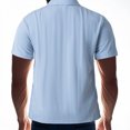 thumbnail image 6 of hoksml Business Casual Shirts for Men, Summer Elasticity Casual Loose Zipper Lapel Short Sleeve Top Solid Color Collared Polos T Shirt Classic Golf Shirts, 6 of 9