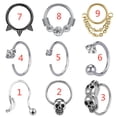 thumbnail image 3 of QQTDFG 1 Pc Stainless Steel Nose Rings CZ Septum Piercing Skulls Helix Conch Earrings-2, 3 of 9