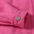 thumbnail image 3 of QHRMKOG Denim Jacket for Women Fall Cropped Long Sleeve Shirt Jacket Solid Color Button Down Fashion Lightweight Shacket Trendy Cute Blazers Casual Coat with Pocket M, 3 of 3