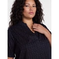 thumbnail image 4 of Terra & Sky Women's Plus Flowy Cotton Blouse with Short Ruffled Sleeves, Sizes 0X-5X, 4 of 5