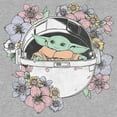 thumbnail image 2 of Boy's Star Wars: The Mandalorian The Child Floral Bassinet Graphic Tee Athletic Heather Large, 2 of 5