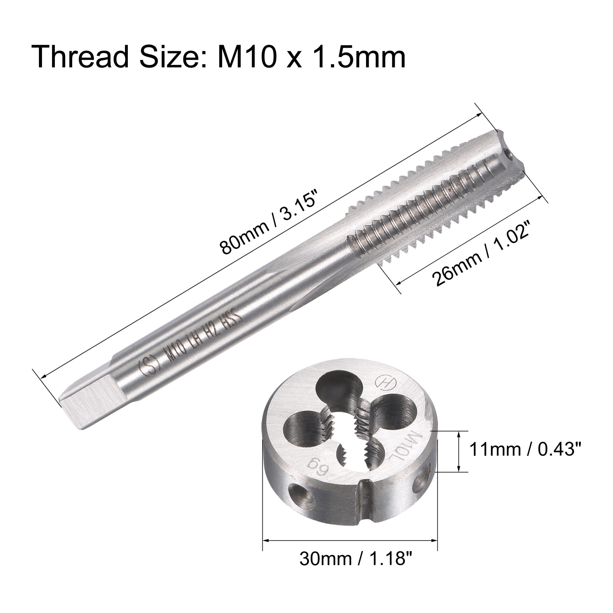 M8 x 1.25 mm Pitch Thread Metric Left Hand Die 8 x 1.25 Thread Tool 