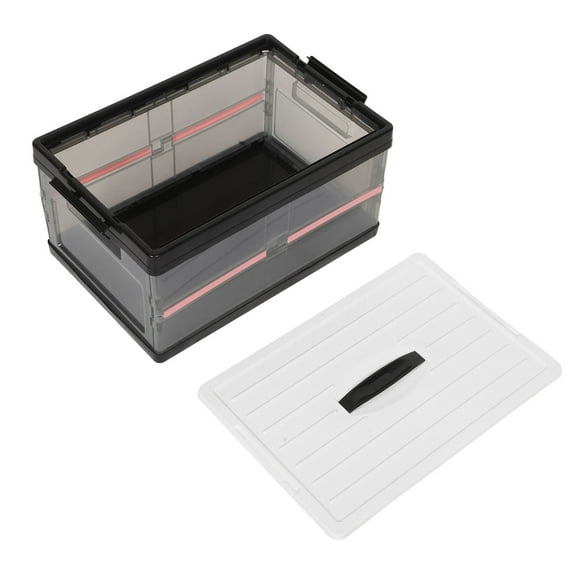 OUNONA Spacious And Versatile Transparent Car Trunk Organizer Collapsible Storage Bin For Suv Organizing Groceries, Tools And Other Car Essentials