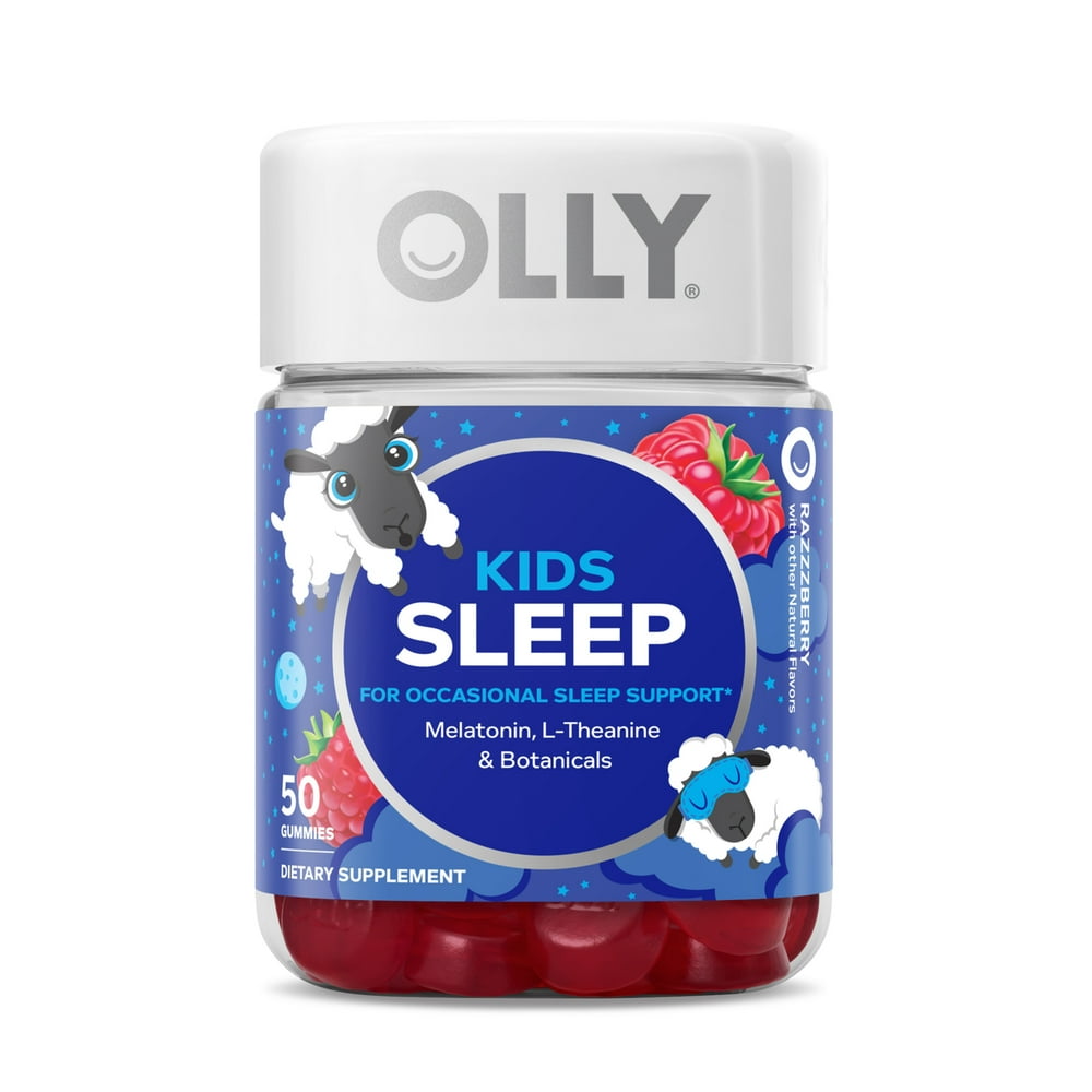 OLLY Kids Sleep Gummy, 0.5 Melatonin, L Theanine, Raspberry, 50 Ct
