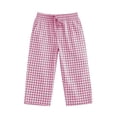 thumbnail image 5 of Einccm Girls Checkered Capri Pants - Kids Straight Leg Dstring Waist Loose Casual Trousers with Pockets for School Daily Wear Vacation 4-14 Years, 5 of 9