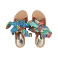 thumbnail image 4 of Sandalia De Piso Para Mujer Color Tan Y Listón Multicolor Platonia  AMANDA-03-TAN, 4 of 5