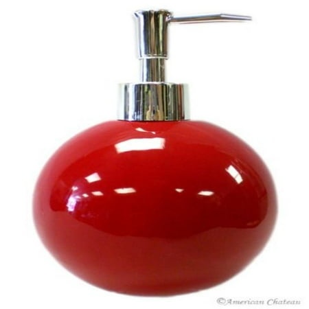 Red Ceramic Kitchen Soap Pump Lotion Sink Dispenser Sponge Scrubby Red Ceramic Kitchen Soap Pump Lotion Sink Dispenser Sponge Scrubby Holder