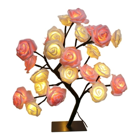 

Hloma LED Cool Appearance Rose Tree Night Light Plastic Valentine s Day Rose Tree Table Light Home Decor