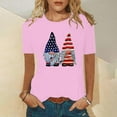 thumbnail image 1 of Aqestyerly Hauts d'Été Tendance Jour de l'Indépendance Mode Femmes Décontracté Col Rond Manches Courtes Imprimé Blouse, 1 of 7