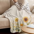 thumbnail image 4 of Throw Blanket for Couch Sunflower Soft Fleece Flannel Blankets Cozy Lightweight Blanket for Home Sofa Living Room Yellow Flower Watercolor Bed Throws 60" x 80", 4 of 9